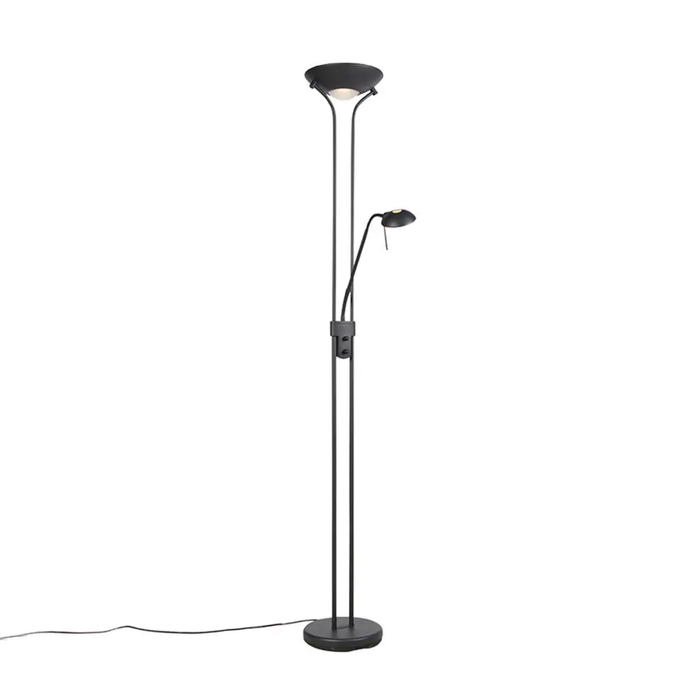 Qazqa vloerlampen diva zwart geïntegreerde led