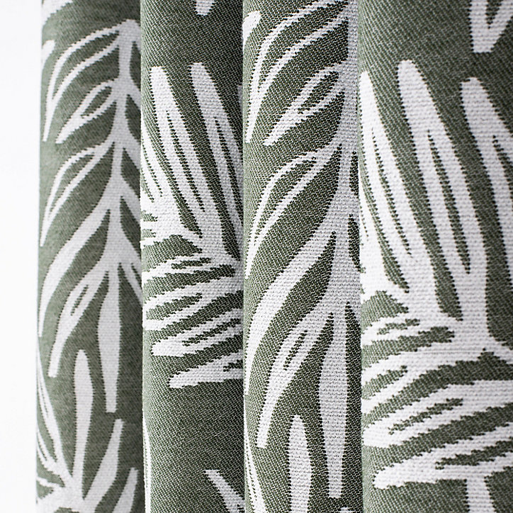 Rideau tamisant Sylvania Rocle Feuillage jacquard vert kaki L.260 x l.140 cm