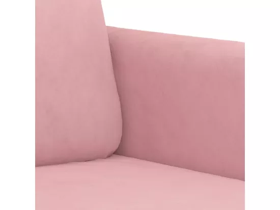 Ensemble de canapés 2 pcs avec coussins rose velours