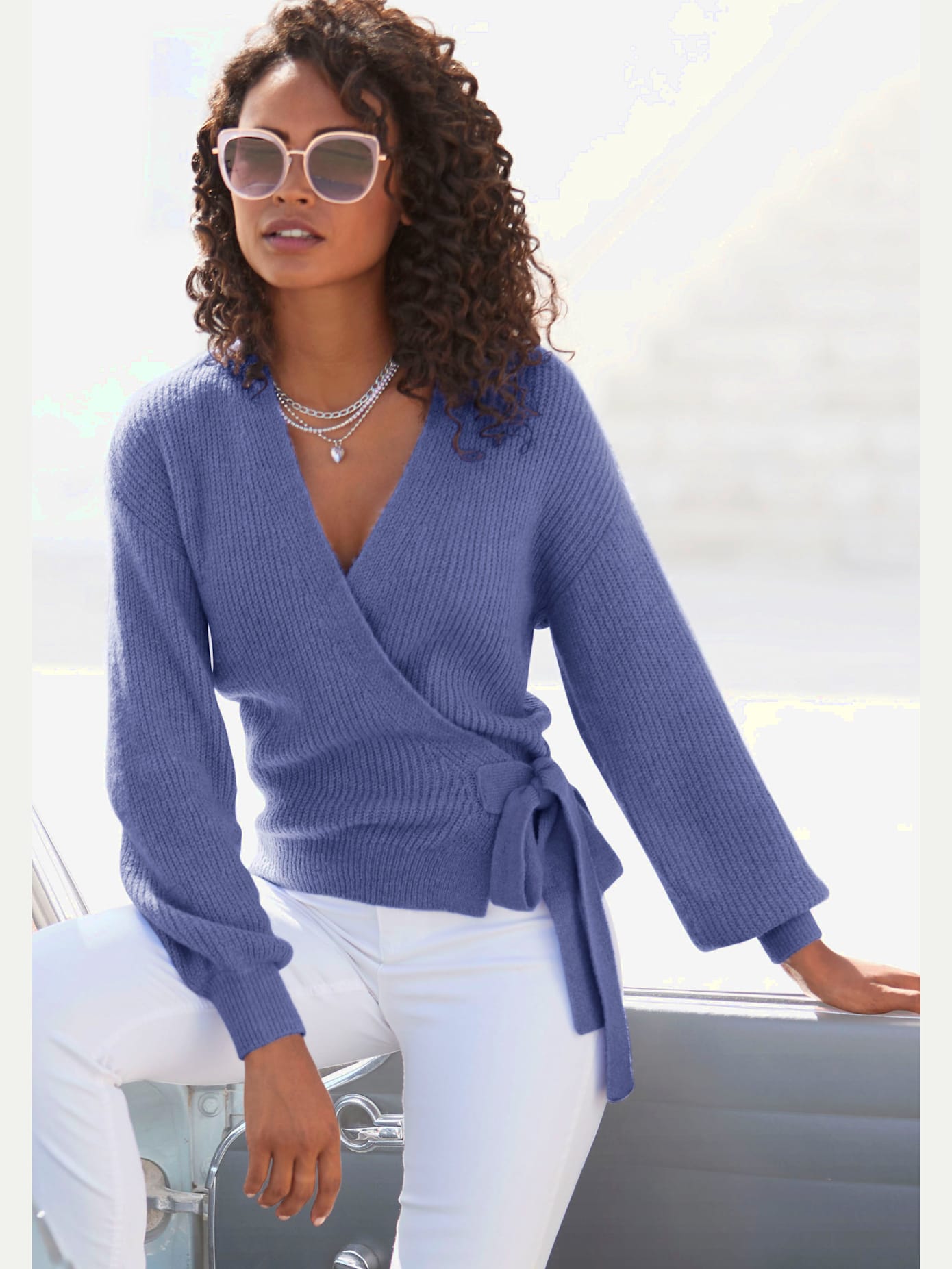 Veste cache-cœur en tricot veste en tricot à nouer
