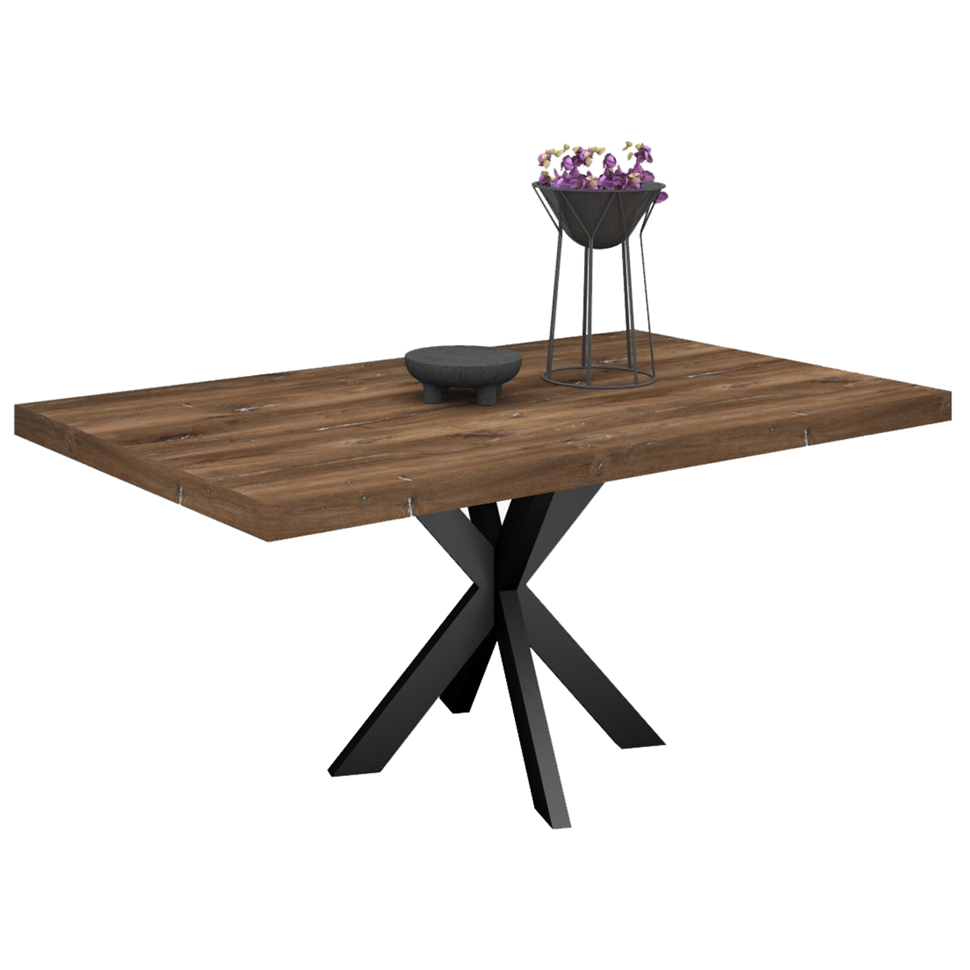 Tisch-Untergestell - schwarz - Stern-Form - 72 cm hoch