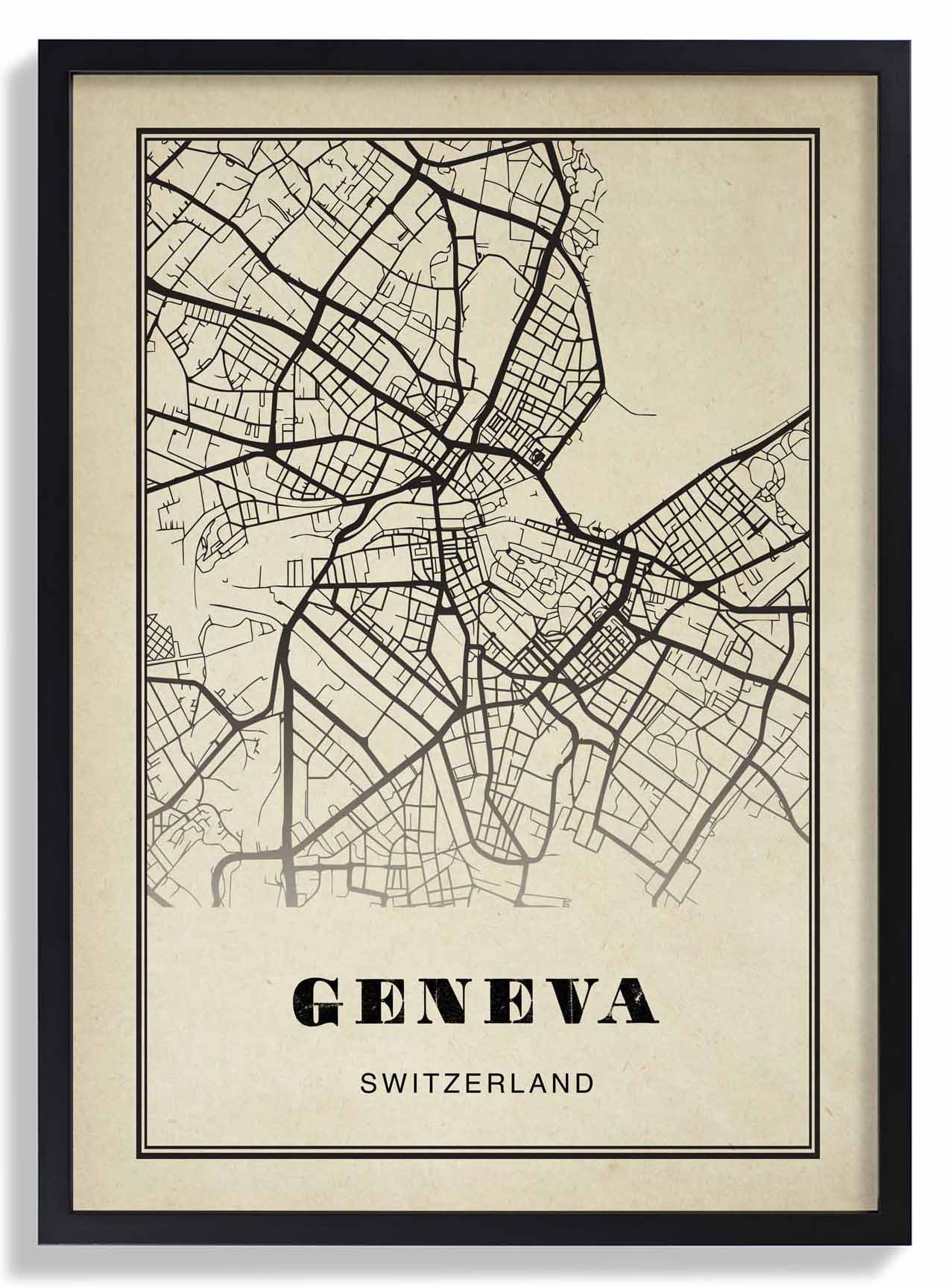 Genf Stadt Sepia