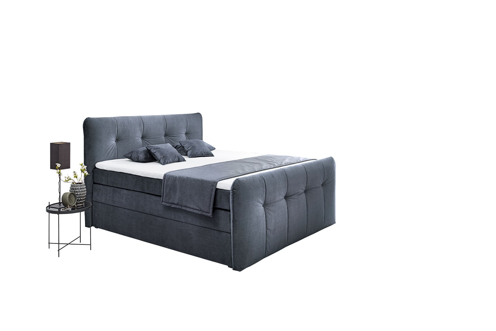 Boxspringbett Cosima 1 Stoffbezug Grau 180 x 200 cm
