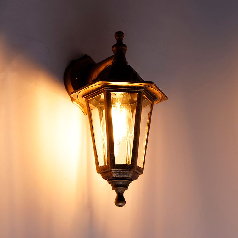 Antieke buiten wandlamp goud IP44 - New Haven