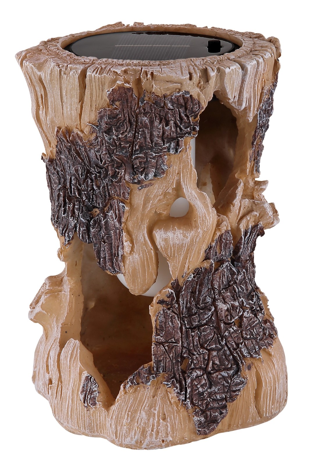 Solarleuchte Baumstamm - Holzoptik-weiß - 19,5 cm