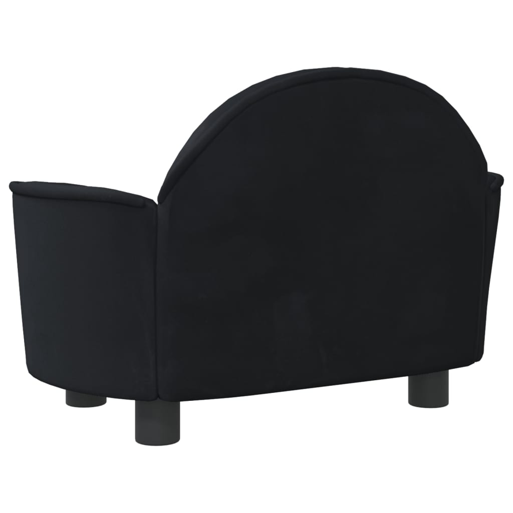 Cama para cães vidaXL em veludo preto, 66x40x45 cm