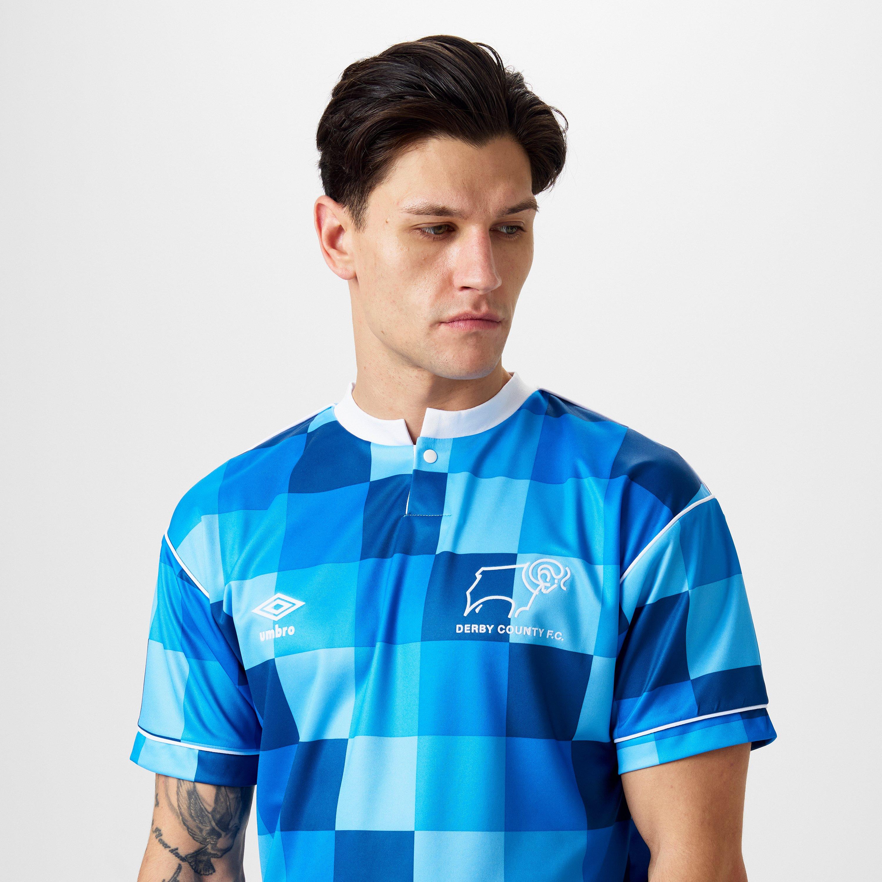 Score Draw Derby County 1988 Retro Away Shirt Adults