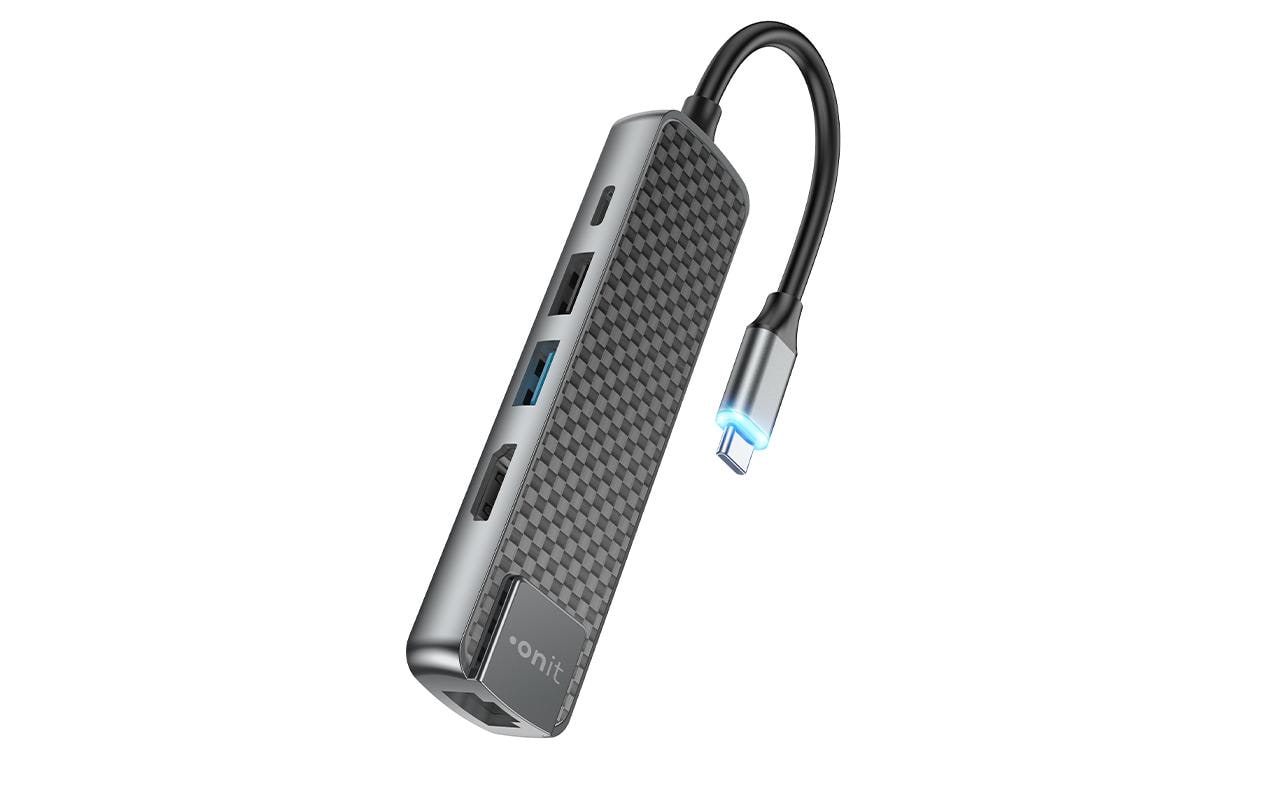 USB-C-MultiadapterKompakte USB-C-Dockingstation mit fünf Anschlussmöglichkeiten