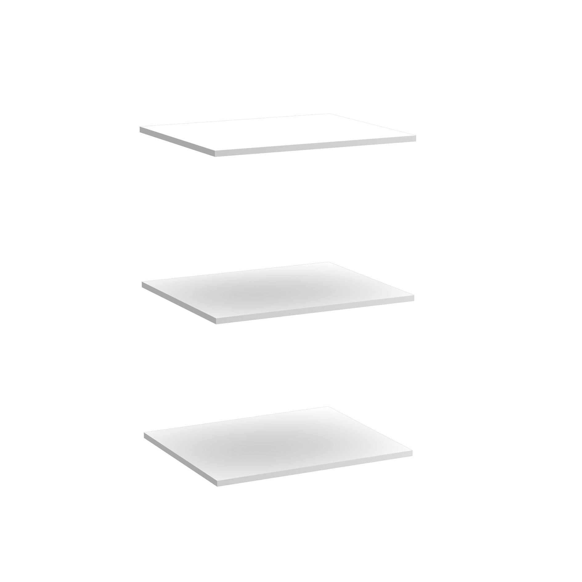 3-teiliges Einlegeboden-Set - weiß - 56 cm