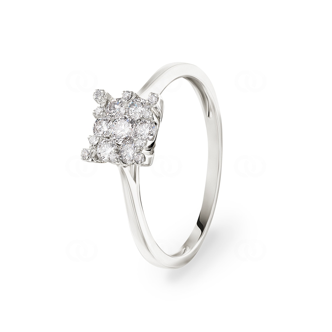 Verlobungsring 750/18 K Weissgold mit Diamanten 0.33 ct H/si