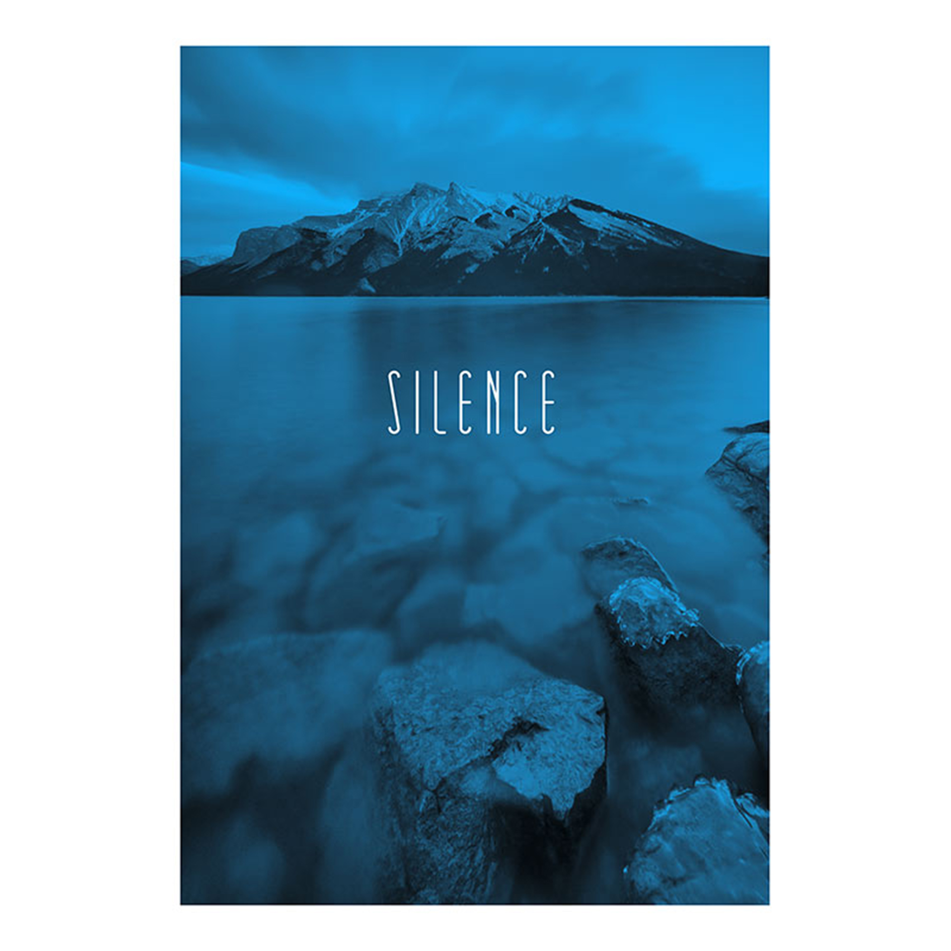 Wandbild WORD LAKE SILENCE BLUE - 50x70 cm