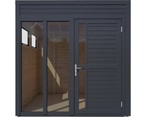 Bertilo Cubo 2 Kantoor tuinhuis inclusief vloer, 226 x 240 cm, antraciet