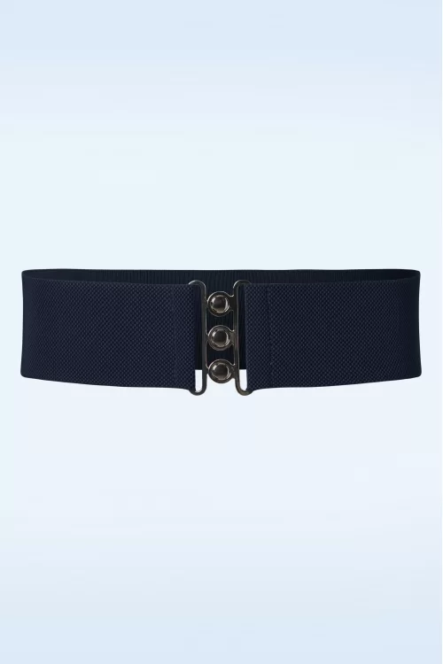 Banned Retro Lauren retro stretchriem in marineblauw