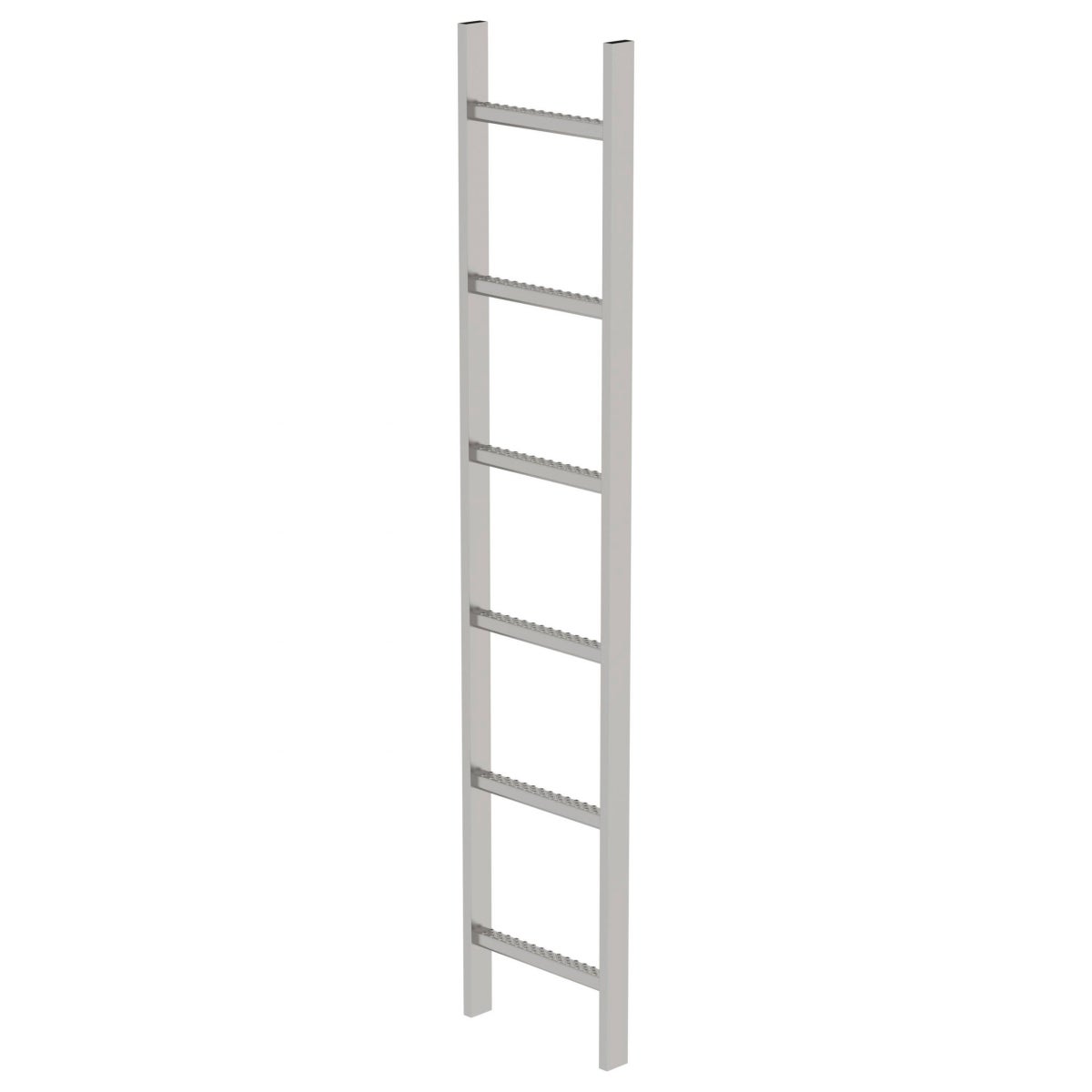 MUNK roestvrijstalen schachtladder, 300 mm breed, 6 sporten, 1,68 m lang