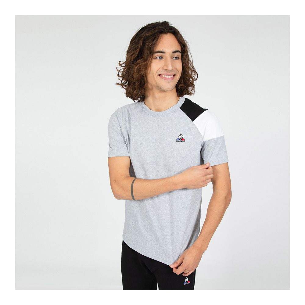 Le Coq Sportif BAT N°1 - Tee-shirt Homme gris chiné clair/black/n.o.w