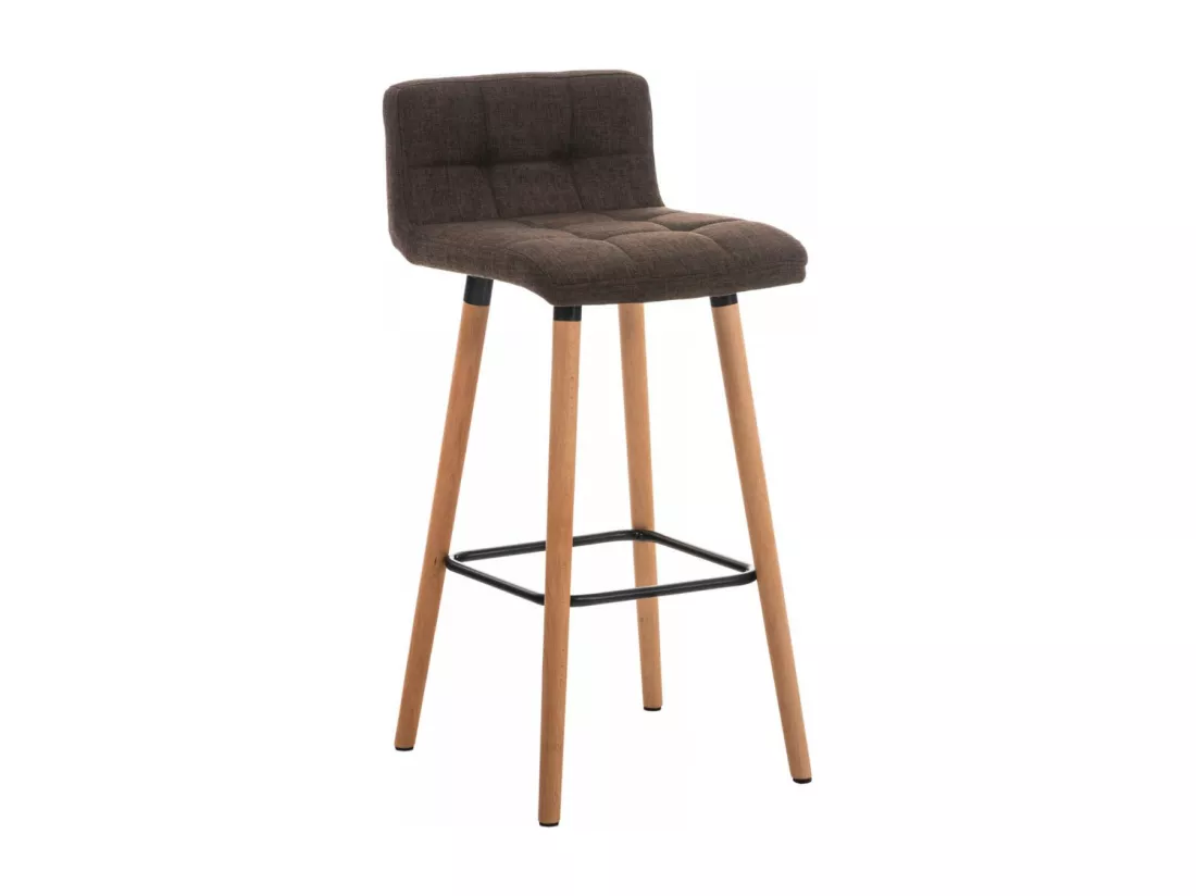 Tabouret de bar - Tissu - Marron - Lincoln