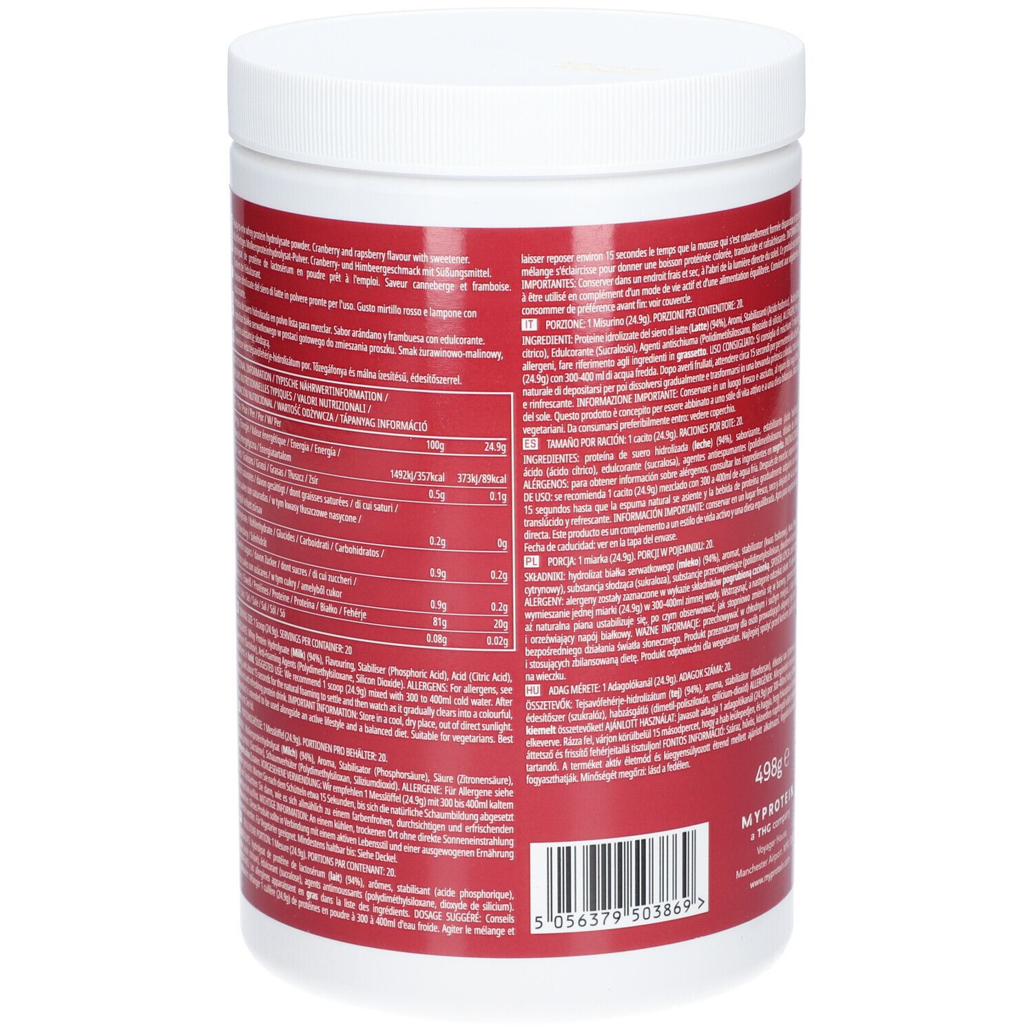 MyProtein Clear Whey Preiselbeere & Himbeere