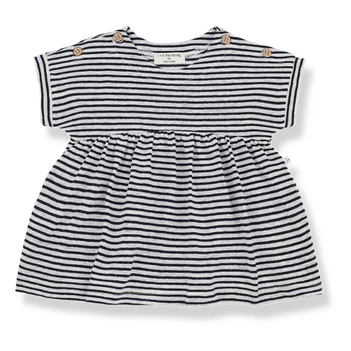 1+ in the family Robe Courte Rayée en Lin Teresa | Bleu marine