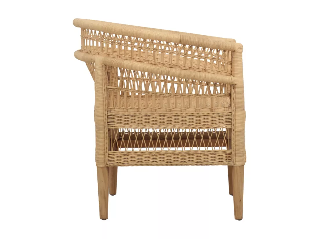 Fauteuil en rotin naturel avec accoudoirs - Medan