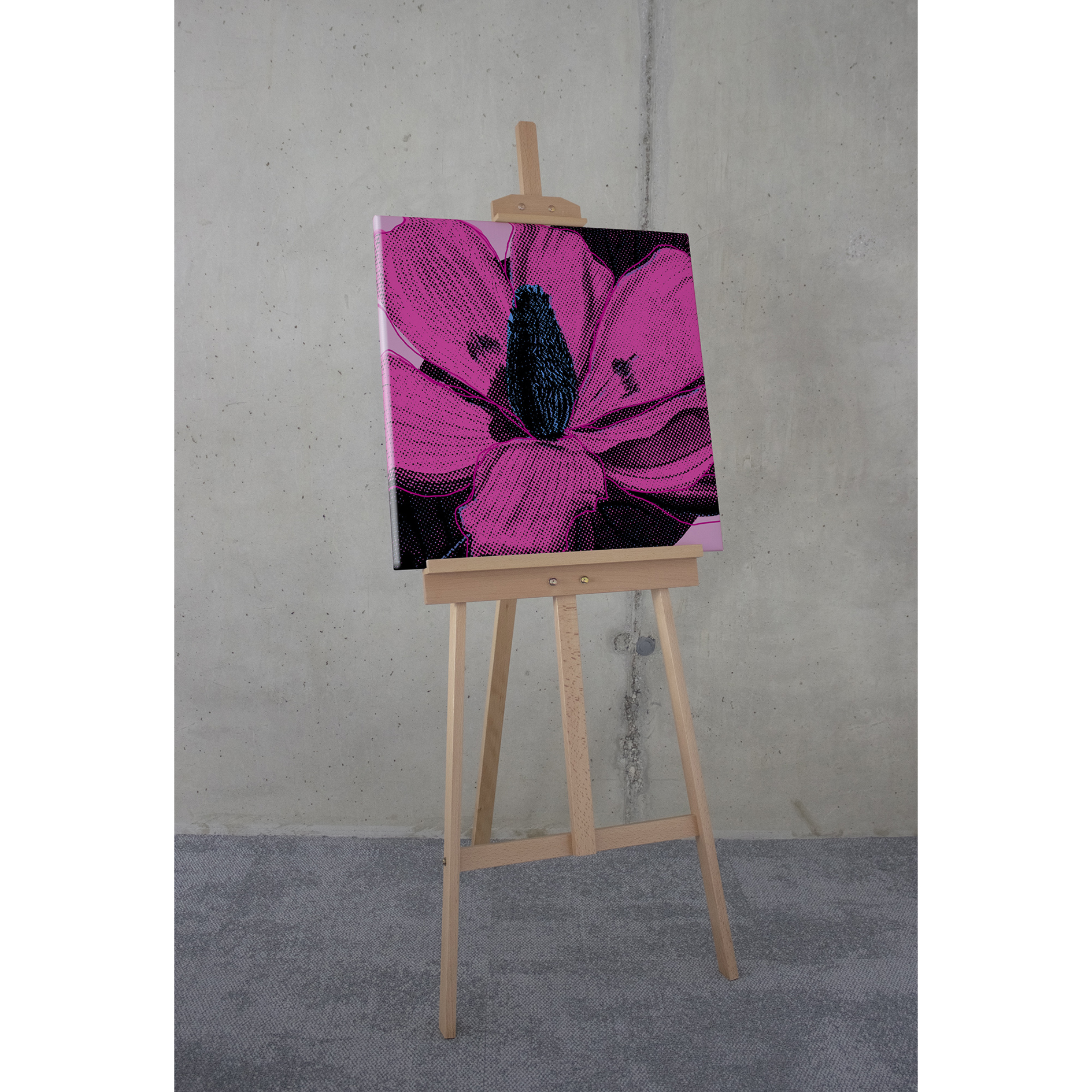 Keilrahmenbild PINK FUSION - pink-schwarz - 60x60 cm