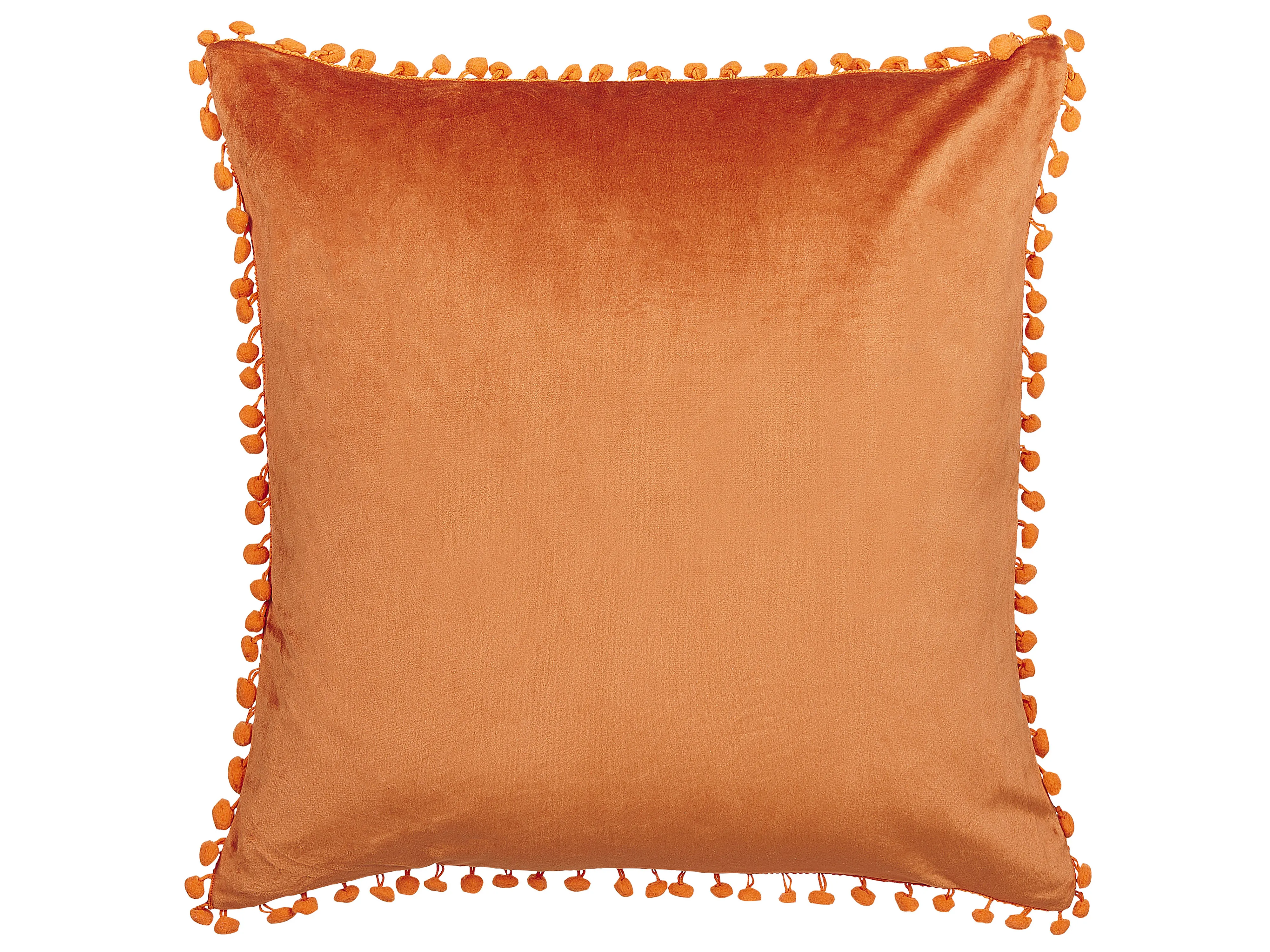 Set van 2 sierkussens AERANGIS Fluweel 45 x 45 cm Oranje effen