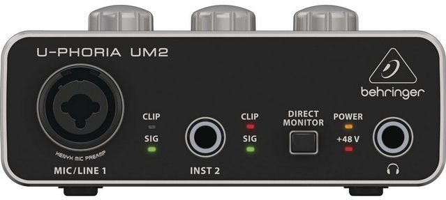 Behringer - U-Phoria UM2 - USB Audio Interface - 2 x 2 - Met MIDAS Microfoonvoorversterker
