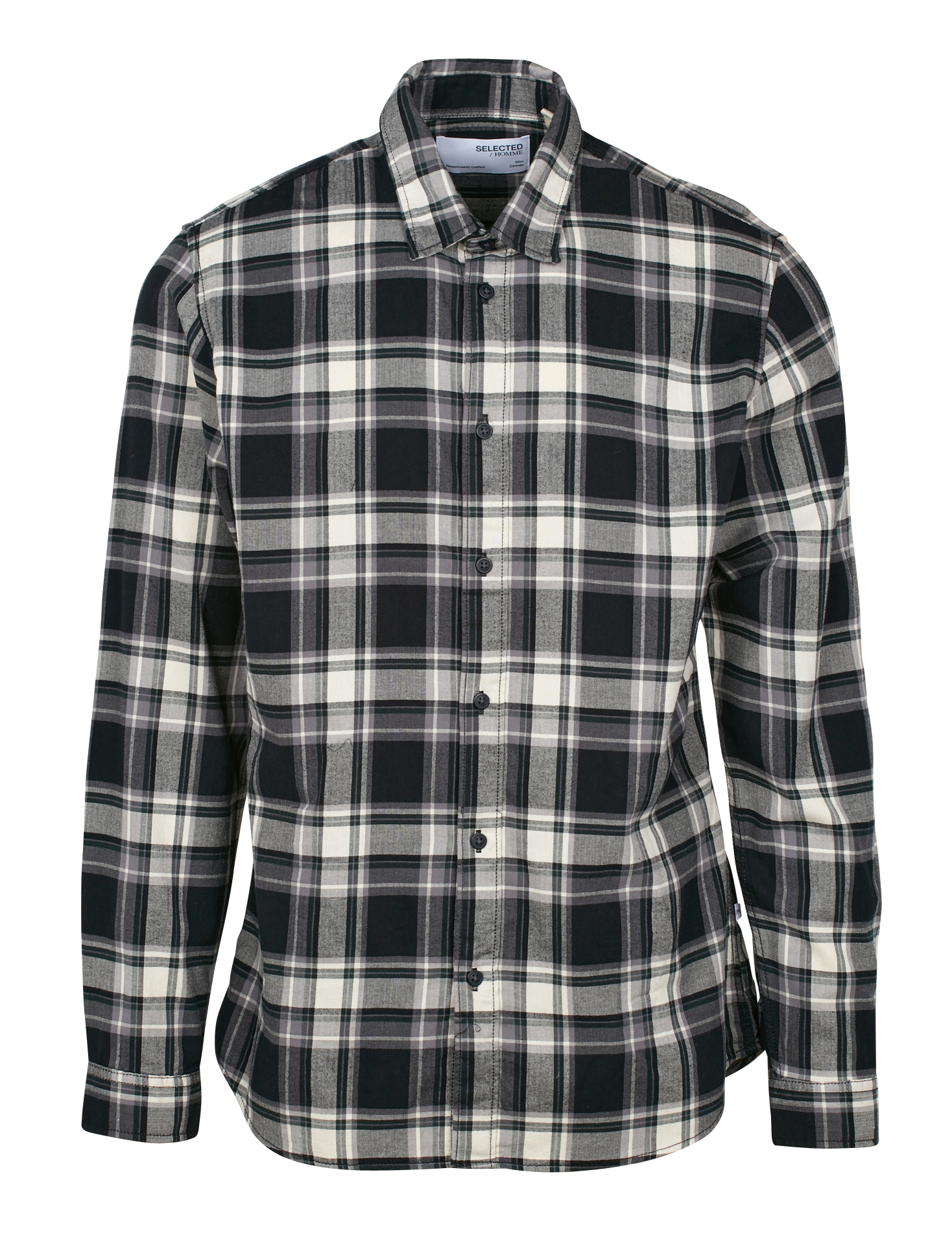 Chemise col classique regular-fit en coton bio | Noir