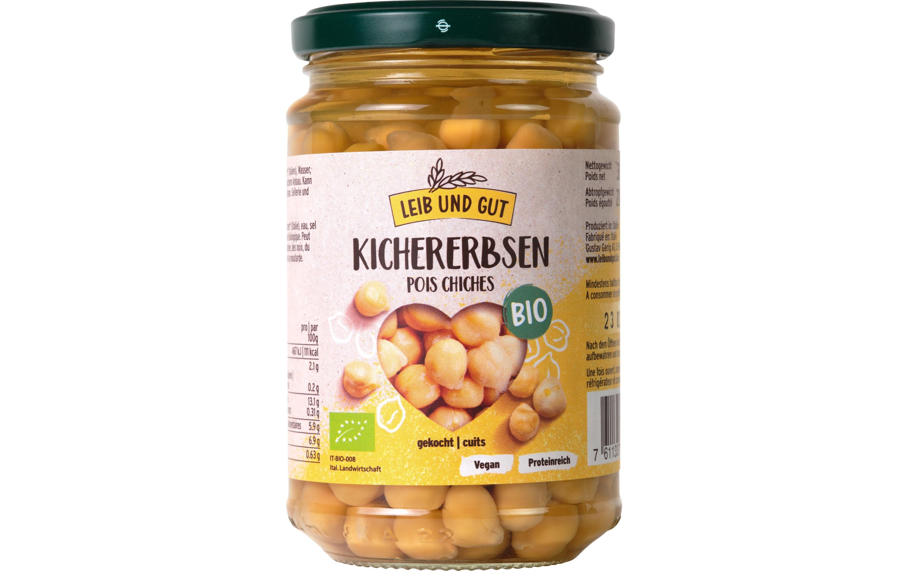 Bio Kichererbsen gekocht 300 gGenussfertige Kichererbsen aus Italien