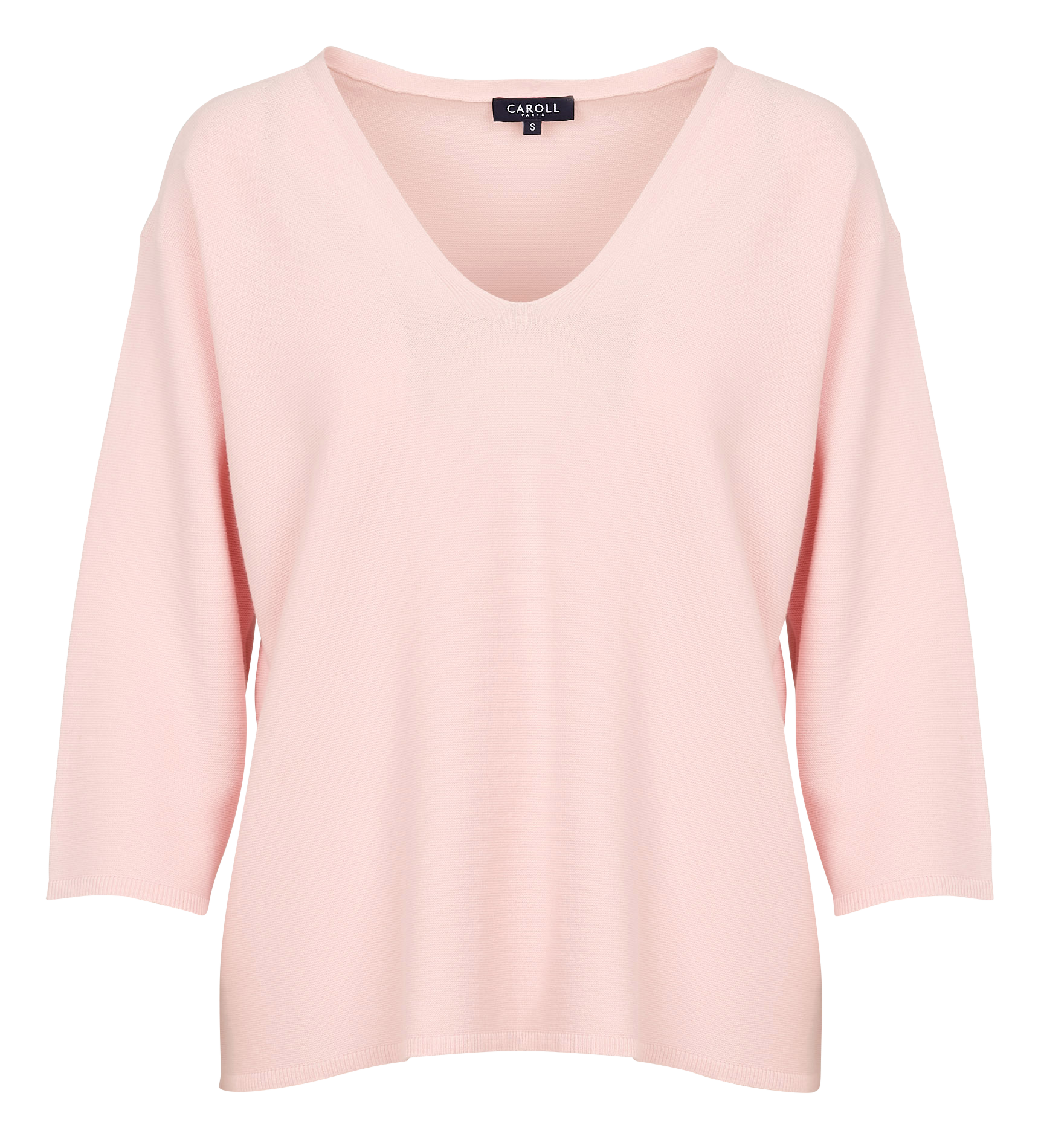 MBOBBY - Pull ample col V en coton | Rose