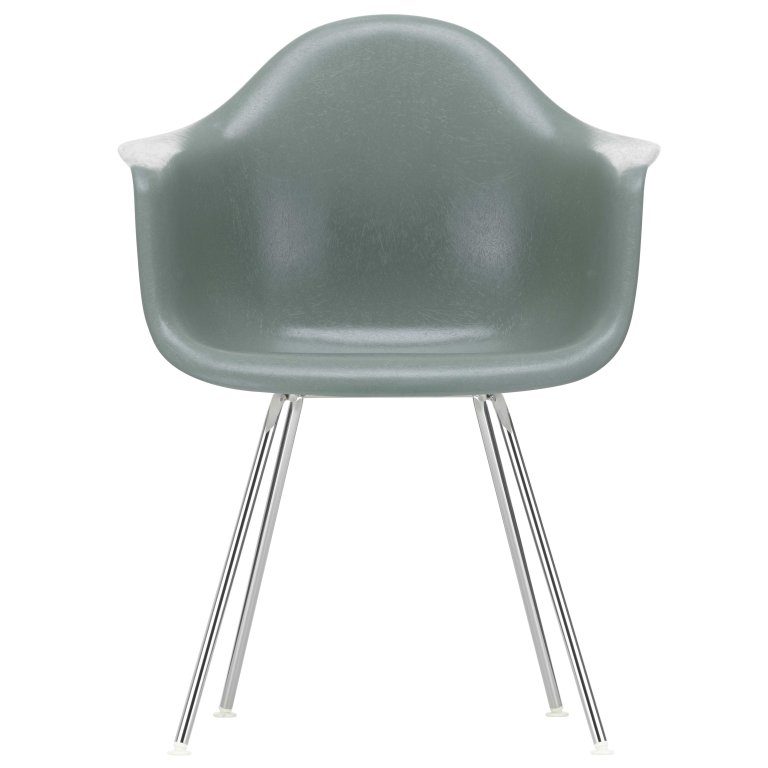 Vitra Eames DAX Fiberglass stoel chroom, sea foam green