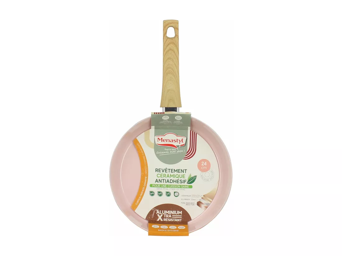 Menastyl - Poele Rose 24cm En Aluminium Recycle Induction