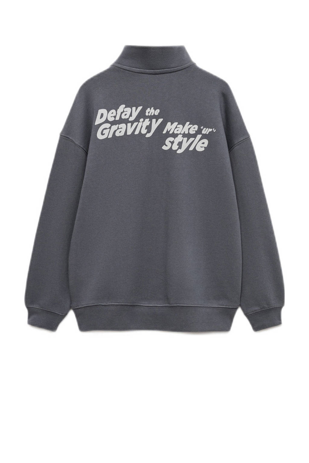 Mango Kids sweater met printopdruk antraciet