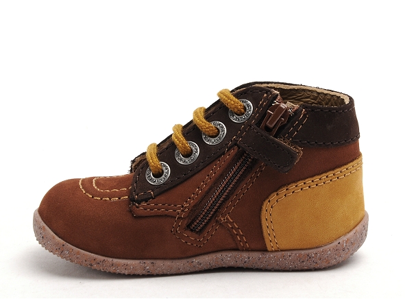 Kickers boots bottine bebe bonzip marron