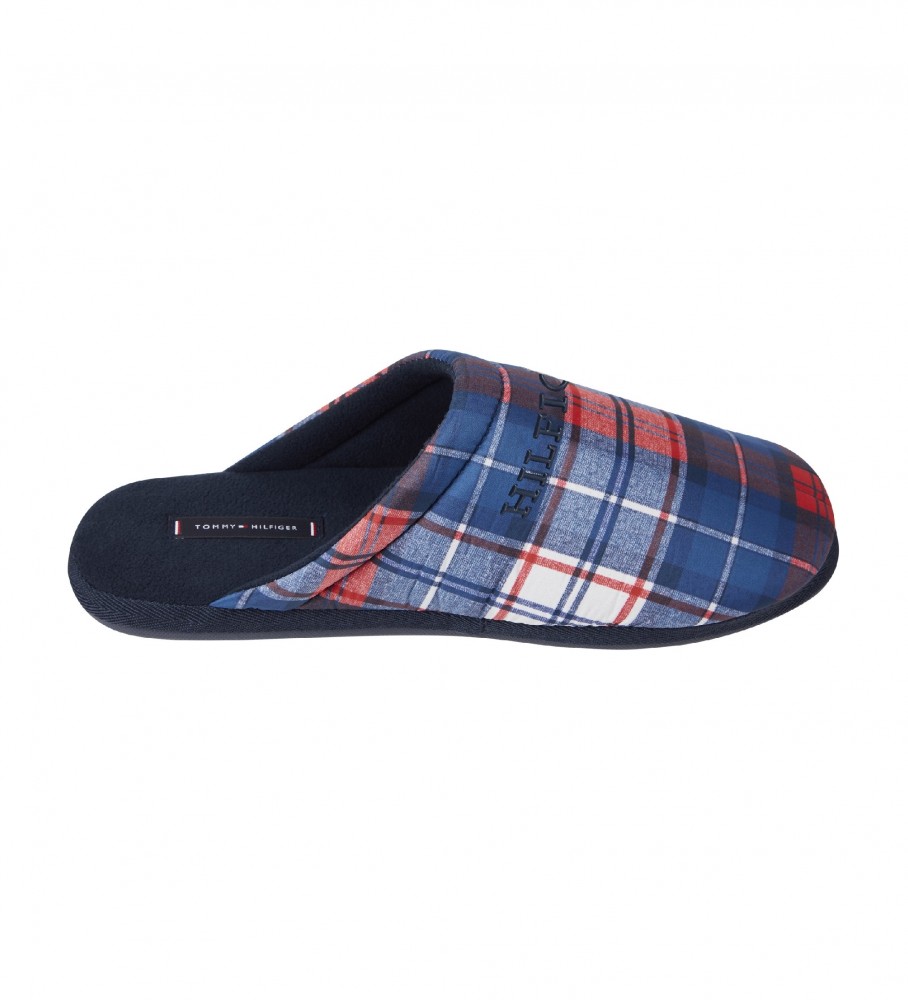 Pantufas Tommy Hilfiger Azul Xadrez Quente