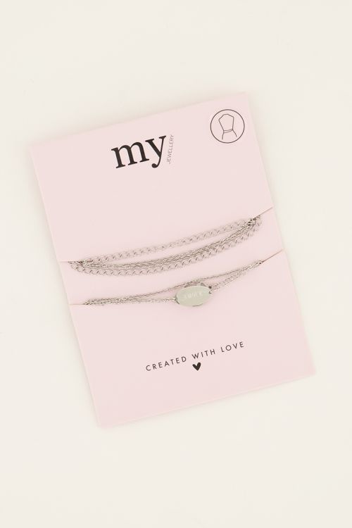 Souvenir belly chain amour zilverkleurig