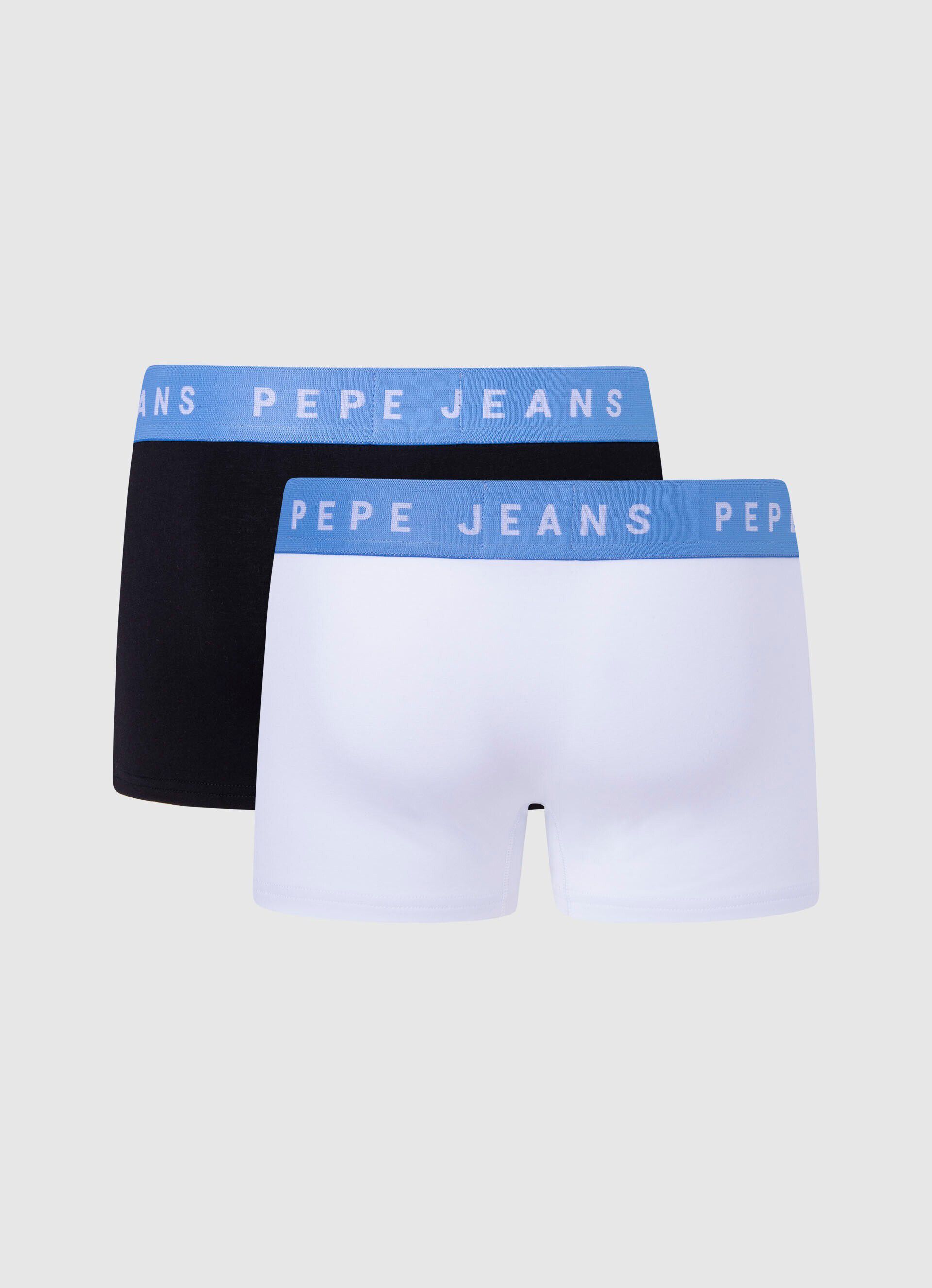Conjunto de 2 cuecas boxer de algodão elástico - brancas