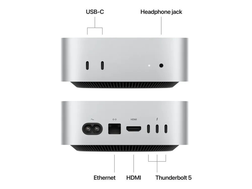 Apple Mac mini - M4 Pro - RAM 24 GB - SSD 512 GB - Apple M4 Pro 16-core - Gigabit Ethernet, IEEE 802.11ax (Wi-Fi 6E), Bluetooth 5.3 - macOS Sequoia 15.0 - skærm: ingen - sølv