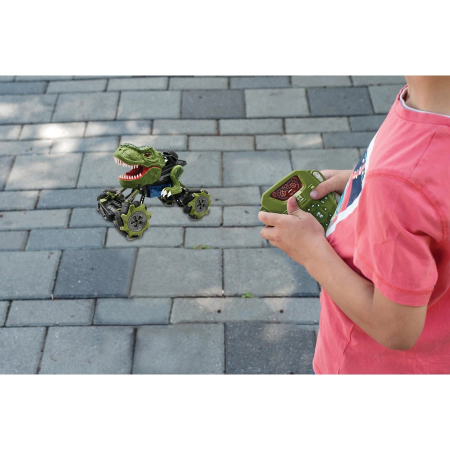 LEXIBOOK Crosslander® Tirex - ferngesteuertes Dinosaurier-Auto, verrückte Stunts, spuckt Rauch