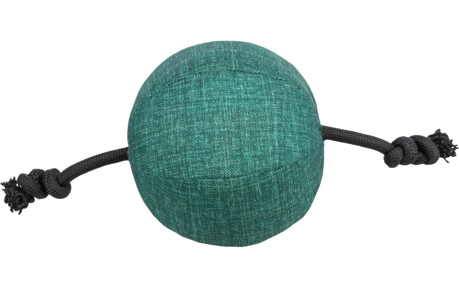 Hunde-Spielzeug Ball mit Tau CityStyle, ø 14 × 34 cm, GrünSpielball