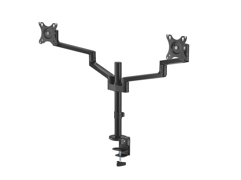 NEOMOUNTS Tischhalterung DS60-425BL2 bis 8 kg – Schwarz Full-Motion-Tischhalterung für zwei 17-27