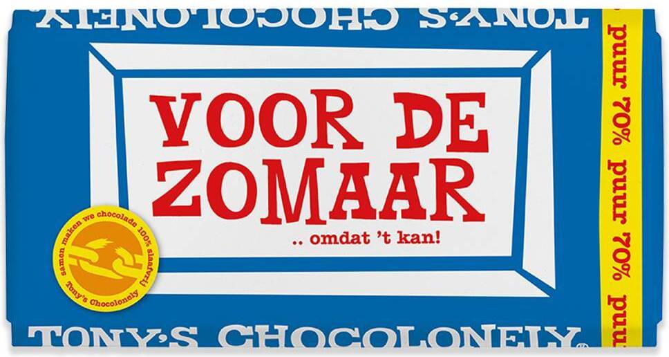 Tony's Chocolonely zomaar puur 180 gr