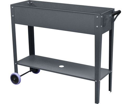 Verhoogd tuinbed op palen, oprolbaar, 100 x 30/41 x 80 cm, zwart