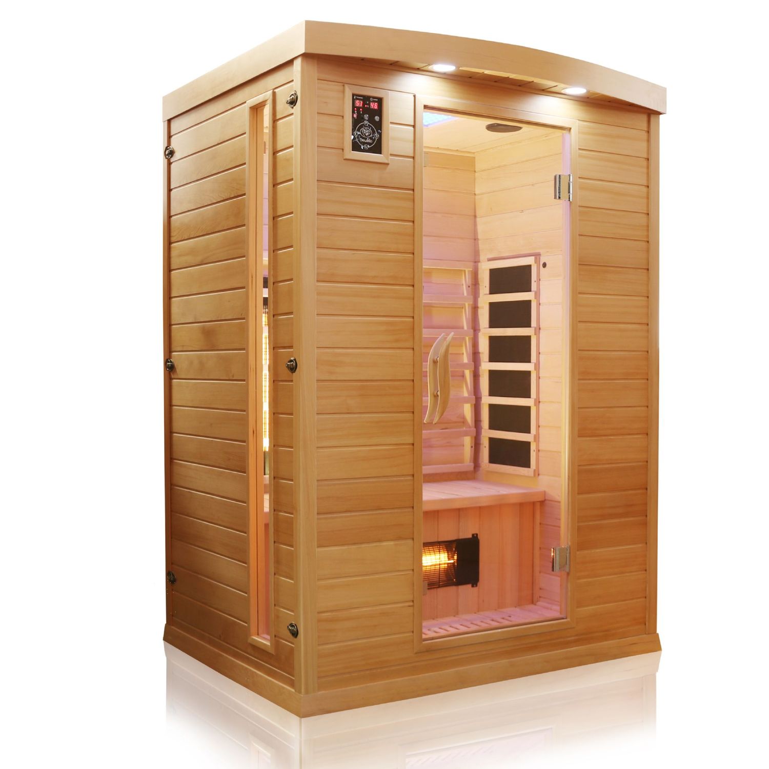 Dewello® Infrarotkabine Infrarotsauna PIERSON 135cm x 105cm inkl. 5 Vollspektrumstrahler, 3 Karbonstrahler, 2 Personen