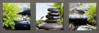 Bild gerahmt 3er Set Wellness je 23 x 23