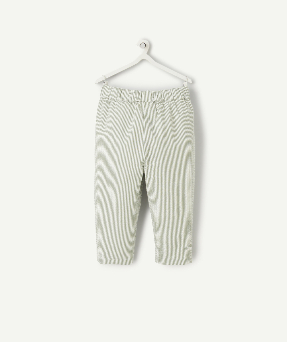 pantalon relax bébé garçon vert à rayures