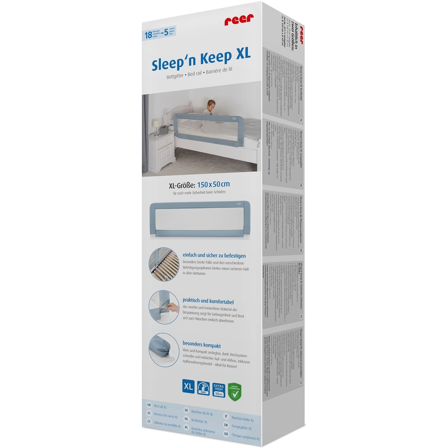 reer Bettgitter Sleep'n Keep 150 cm,  blau  grau