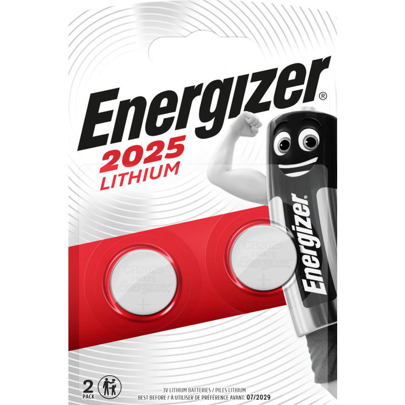 Energizer Knopfbatterien, CR2025, 2 Stück