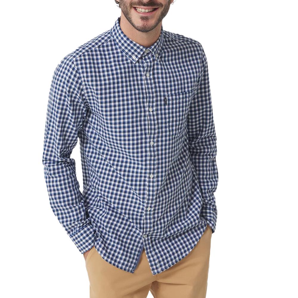 TBS Chemise Blanche/Bleu Homme TBS Baltique