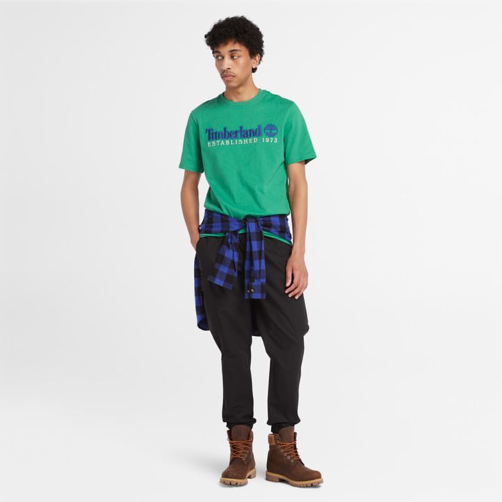Camiseta masculina verde da equipe Est. 1973.
