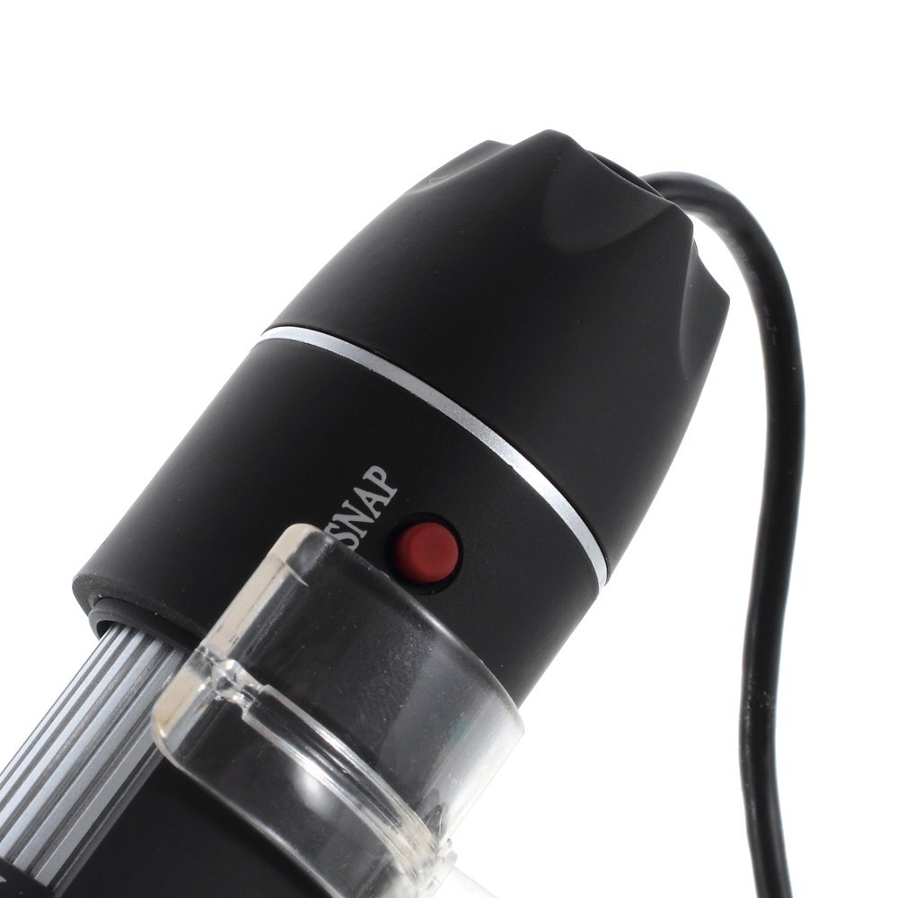 Portables USB 2.0 8-LED Digital Mikroskop (50x-500x) 1.3MP Video Kamera - Schwarz